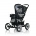 Универсальная коляска 2 в 1 PRAMY LUXE, black pearl, цвет серый с узором